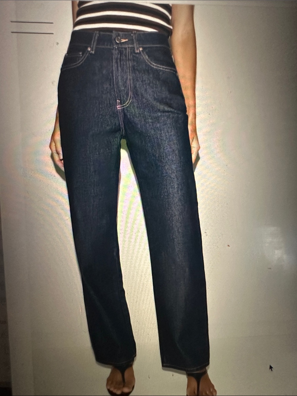 Zara Women’s High-Rise Straight Leg Jeans - Dark Blue, size 10